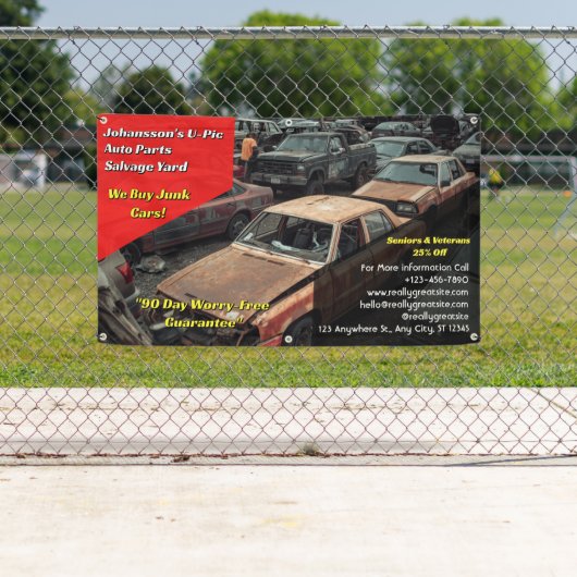 Aangepaste Algemene U Pic Em Auto Onderdelen Sloop Spandoek (Insitu)