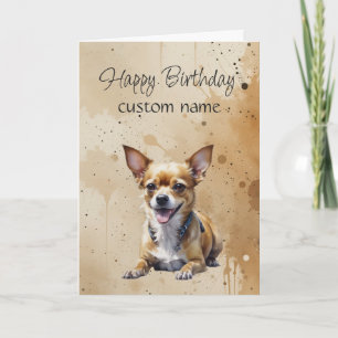 Aangepaste Algemene Verjaardag Schattige Chihuahua Kaart