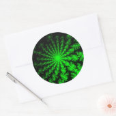 Aangepaste Alien Fractal Burst Large Round Sticker (Envelop)