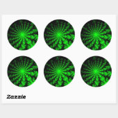 Aangepaste Alien Fractal Burst Large Round Sticker (Vel)