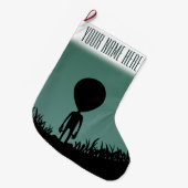Aangepaste Alien Stocking voor buitenkerstaking vo Grote Kerstsok (Voorkant (Hangend))