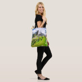 Aangepaste all-over-print Canvas tas Machu Picchu, (Op model)