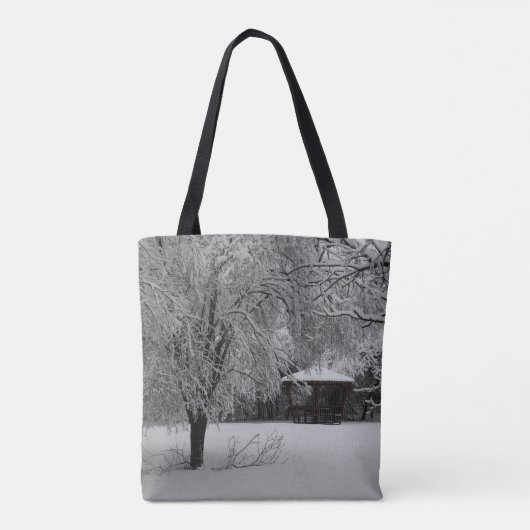 Aangepaste All-Over-Print Canvas tas Winterstilte (Achterkant)
