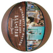 Aangepaste All-Star Player Collage Foto's Woodgrai Basketbal (Verticaal)