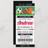 Aangepaste All Star Sports Ticket Uitnodiging Verj (Voorkant / Achterkant)