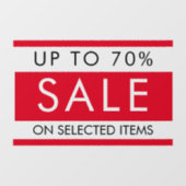 Aangepaste alle tekst bewerkbare verkoop teken voo raamsticker (Vel)