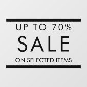 Aangepaste alle tekst bewerkbare verkoop teken voo raamsticker (Vel)