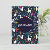 Aangepaste Alpaca-flatkaart Feestdagenkaart (Staand voorkant)