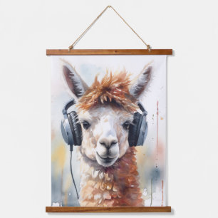 Aangepaste Alpaca Music Factory Koptelefoon Wandta Hangend Wandkleed