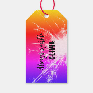 Aangepaste “Altijd Glanzen” – Roze Oranje Paars Cadeaulabel