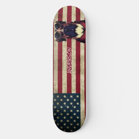 Aangepaste Amerikaanse Bull Dog Skateboard (Voorkant)