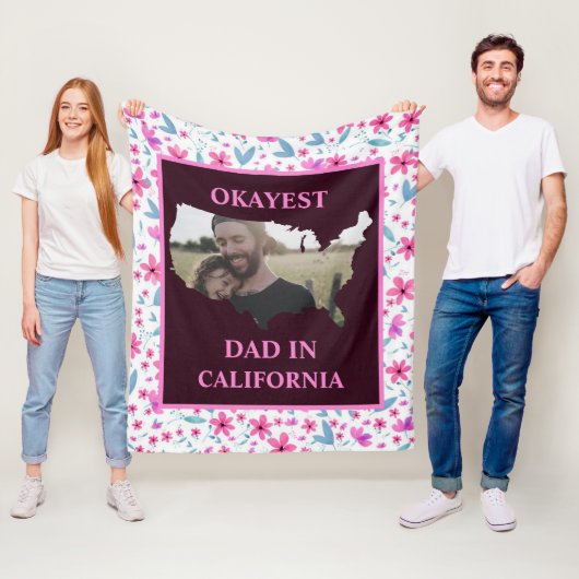 Aangepaste Amerikaanse foto Okayest dad Fathers da Fleece Deken (In situ)