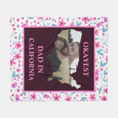 Aangepaste Amerikaanse foto Okayest dad Fathers da Fleece Deken (Voorkant (Horizontaal))