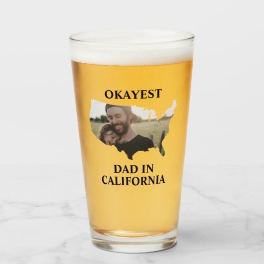 Aangepaste Amerikaanse foto Okayest dad Fathers da Glas (Voorkant gevuld)