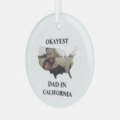 Aangepaste Amerikaanse foto Okayest dad Fathers da Glas Ornament (Voorkant links)