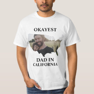 Aangepaste Amerikaanse foto Okayest dad Fathers da T-shirt