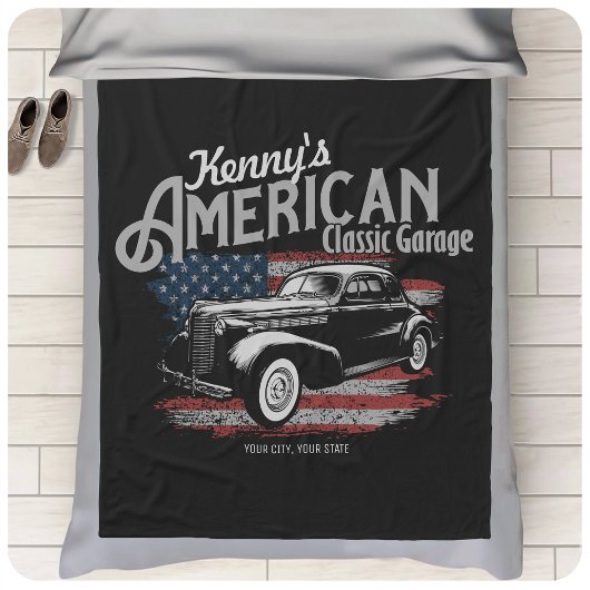 Aangepaste Amerikaanse klassieke autokleding Fleece Deken
