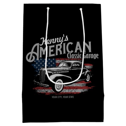 Aangepaste Amerikaanse klassieke autokleding Medium Cadeauzakje (Achterkant)