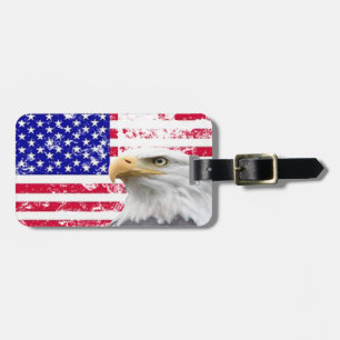 Aangepaste Amerikaanse vlag Bagagelabel
