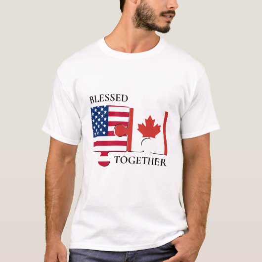 Aangepaste Amerikaanse vlag CANADA T-shirt (Voorkant)