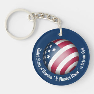Aangepaste Amerikaanse vlag en kaart Wereldbol, Na Sleutelhanger