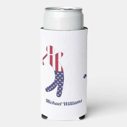 Aangepaste Amerikaanse vlag Golf Player (Seltzer Voorkant)