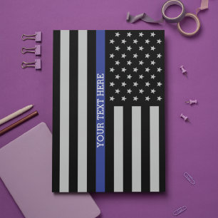 Aangepaste Amerikaanse vlag met Thin Blue Line Briefpapier