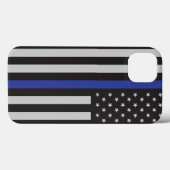 Aangepaste Amerikaanse vlag met Thin Blue Line Case-Mate iPhone Case (Achterkant (horizontaal))