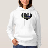 Aangepaste Amerikaanse vlag met Thin Blue Line Hoodie (Voorkant)