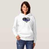 Aangepaste Amerikaanse vlag met Thin Blue Line Hoodie (Voorkant volledig)