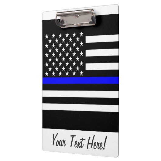 Aangepaste Amerikaanse vlag met Thin Blue Line Klembord (Links)