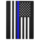 Aangepaste Amerikaanse vlag met Thin Blue Line Klembord (Achterkant)