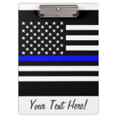 Aangepaste Amerikaanse vlag met Thin Blue Line Klembord (Voorkant)