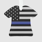 Aangepaste Amerikaanse vlag met Thin Blue Line Ornament (achterkant)