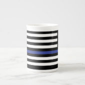 Aangepaste Amerikaanse vlag met Thin Blue Line Porselein Kop (Voorkant)