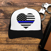 Aangepaste Amerikaanse vlag met Thin Blue Line Trucker Pet