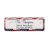 Aangepaste Amerikaanse vlag Rood Blauwe strepen st Etiket (Voorkant)