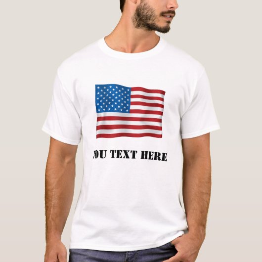Aangepaste Amerikaanse vlag T-Shirt (Voorkant)