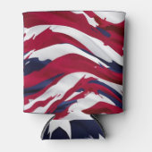 Aangepaste Amerikaanse vlag Waterverven Abstract Blikjeskoeler (Voorkant)