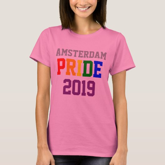 Aangepaste Amsterdam Pride 2019 T-shirt (Voorkant)