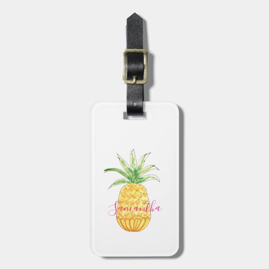 Aangepaste ananas bagagelabel (Voorkant verticaal)