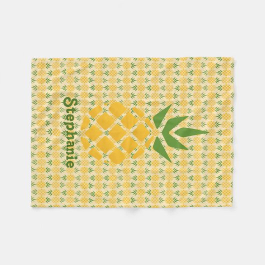 Aangepaste ananas fleece deken (Voorkant (Horizontaal))