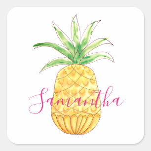 Aangepaste ananas vierkante sticker
