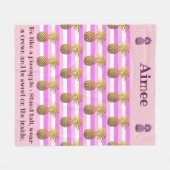 Aangepaste ananassolofferte fleece deken (Voorkant (Horizontaal))