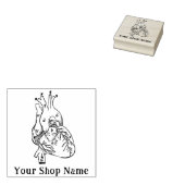 Aangepaste anatomische hartritme kleine bedrijfsru 	rubberstempel (Gestempeld)