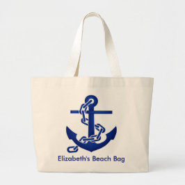 Aangepaste anchor Beach-tas Grote Tote Bag