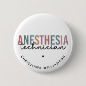 Aangepaste anesthesie Technicus Retro anesthesie Ronde Button 5,7 Cm (Voorkant)