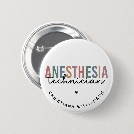 Aangepaste anesthesie Technicus Retro anesthesie Ronde Button 5,7 Cm (Voorkant /achterkant)