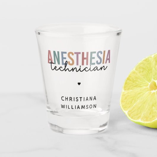 Aangepaste anesthesie Technicus Retro anesthesie Shot Glas (Voorkant)