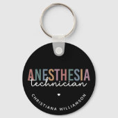 Aangepaste anesthesie Technicus Retro anesthesie Sleutelhanger (Achterkant)
